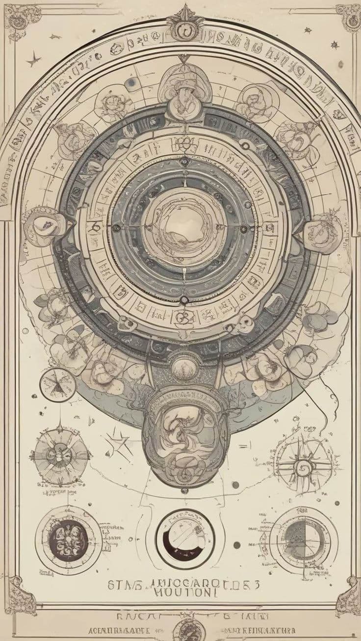 Numerology glyph with cosmic motif